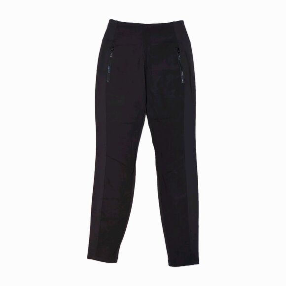 Athleta Headlands Hybrid Moto Tight Womens 4 Black Zip Pocket Zip Ankle Leggings - Picture 1 of 12